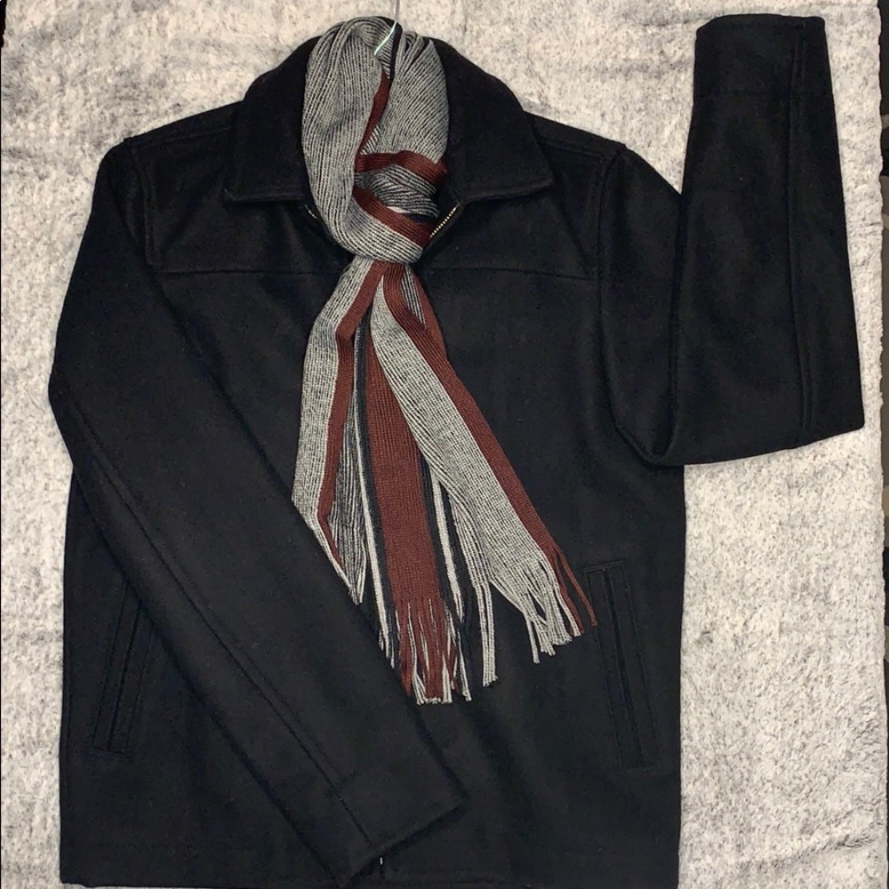 Old Navy Black Zippered Peacoat